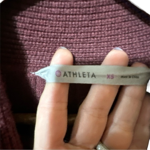 EUC - Athleta Mission Moto Sweater Jacket - size XS in Cherrywood Heather - Picture 4 of 4